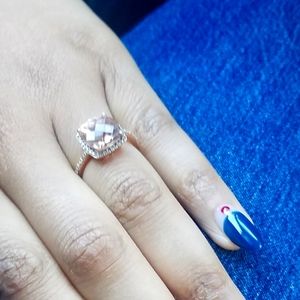 Morganite rose gold band